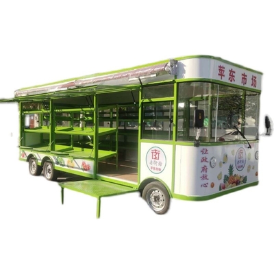 Op maat gemaakte mobiele voedselverkooptrailer multifunctioneel fruit- en groentenvoertuig