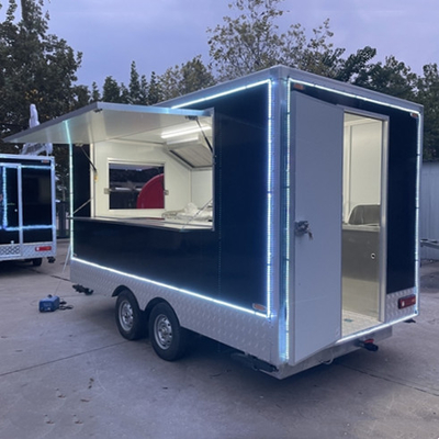 Mobile Square Fast Food Snack Trailer voor multifunctionele verkoop van verschillende goederen