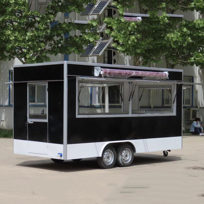 Mobile Square Fast Food Snack Trailer voor multifunctionele verkoop van verschillende goederen
