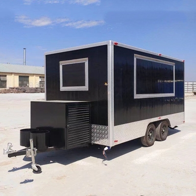 Mobile Square Fast Food Snack Trailer voor multifunctionele verkoop van verschillende goederen