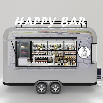 2022 Electric Mobile Wine Cocktail Drink Bar Van Op maat gemaakte lengte roestvrijstalen trailer