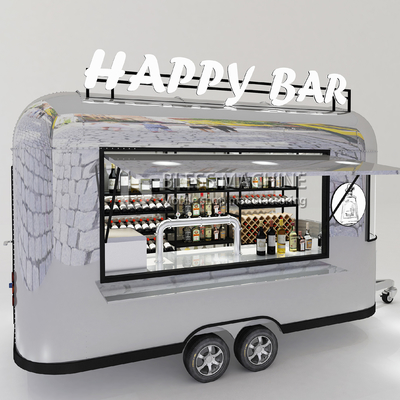 2022 Electric Mobile Wine Cocktail Drink Bar Van Op maat gemaakte lengte roestvrijstalen trailer