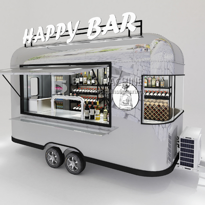 2022 Electric Mobile Wine Cocktail Drink Bar Van Op maat gemaakte lengte roestvrijstalen trailer