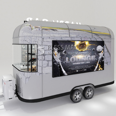 2022 Electric Mobile Wine Cocktail Drink Bar Van Op maat gemaakte lengte roestvrijstalen trailer