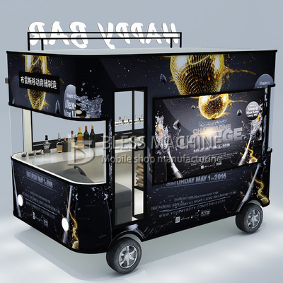 110v/220v Elektrische mobiele wijn cocktail drinkbar Van Truck Trailer Cart voor boerderijen 2022
