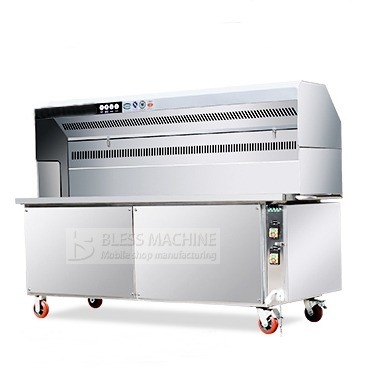 4 wielen rookloze barbecue trolley met videotechnische ondersteuning en handelsgarantie