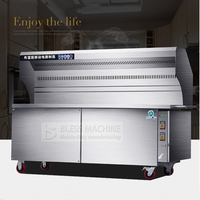 4 wielen rookloze barbecue trolley met videotechnische ondersteuning en handelsgarantie