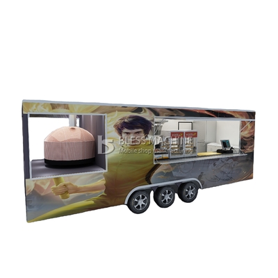 Gepersonaliseerde Multifunctionele Mobile Square Style Kung Fu Martial Arts Pizza Food Tow Trailer