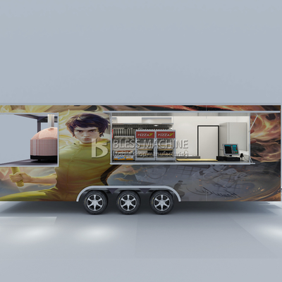 Gepersonaliseerde Multifunctionele Mobile Square Style Kung Fu Martial Arts Pizza Food Tow Trailer