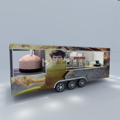 Gepersonaliseerde Multifunctionele Mobile Square Style Kung Fu Martial Arts Pizza Food Tow Trailer