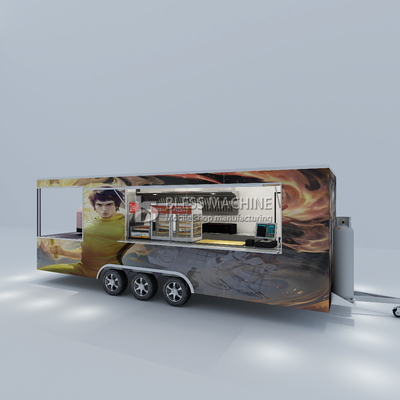 Gepersonaliseerde Multifunctionele Mobile Square Style Kung Fu Martial Arts Pizza Food Tow Trailer