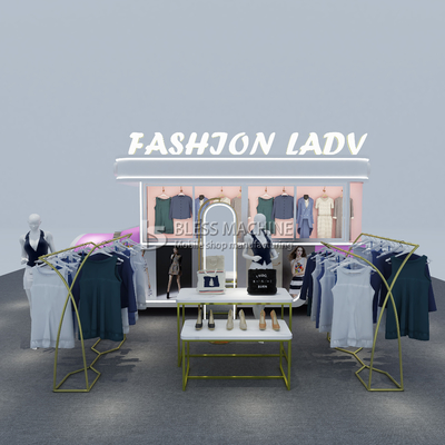 Op maat gemaakte lengte 1500 kg mobiele dameswear kleding bestelwagen trailer kar voor outlet