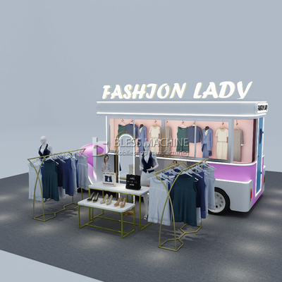 Op maat gemaakte lengte 1500 kg mobiele dameswear kleding bestelwagen trailer kar voor outlet