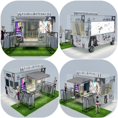 Op maat gemaakte lengte 1500 kg mobiele dameswear kleding bestelwagen trailer kar voor outlet