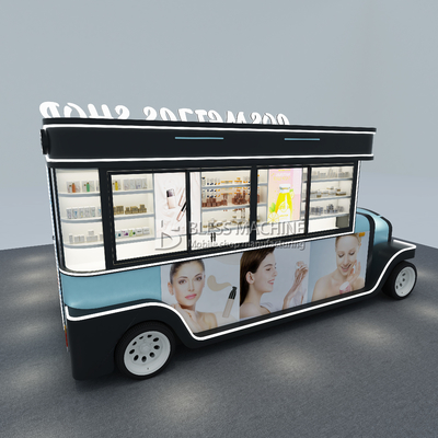 2023 Op maat gemaakte elektrische mobiele cosmetica make-up product huidverzorging boutique trailer cart