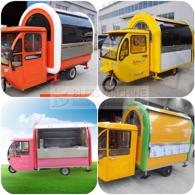 Multipurpose mobiele elektrische driewieler voor fastfood snacks drankjes 40 km per uur