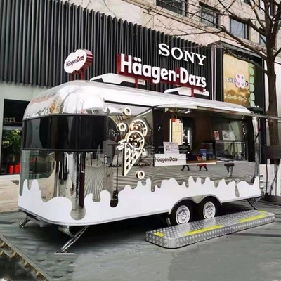 Roestvrij staal Fastfood Snack Drank Bier Drink IJs Koffie Melk Thee Trailer Bar Cart