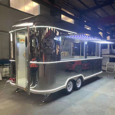 Roestvrij staal Fastfood Snack Drank Bier Drink IJs Koffie Melk Thee Trailer Bar Cart