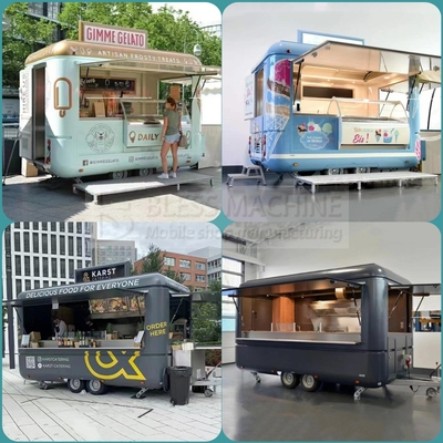 Roestvrij staal Fastfood Snack Drank Bier Drink IJs Koffie Melk Thee Trailer Bar Cart