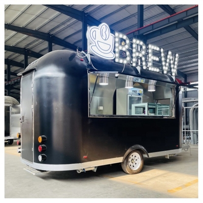 Commerciële mini vierwielige snacktruck voor ontbijt en gebakken touw in mobiele kraam