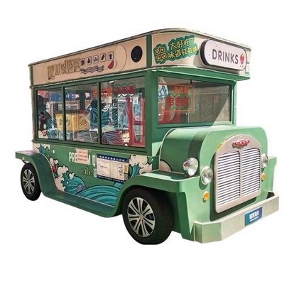 Commerciële mini vierwielige snacktruck voor ontbijt en gebakken touw in mobiele kraam