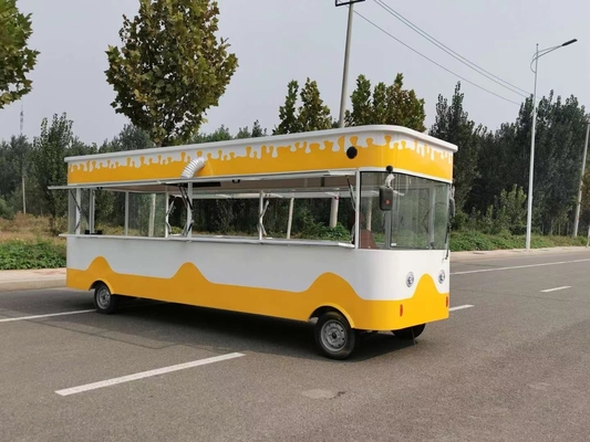 Multifunktioneel 2000w vierwiel elektrisch hamburger snack eetwagen voor commerciële