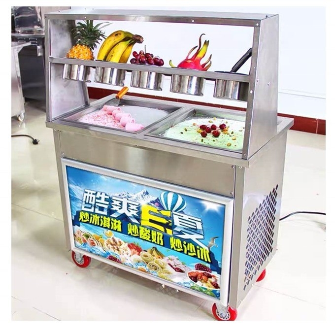 Leading 23 Years Ice Cream Rolls Cart met lage investering en melk grondstof