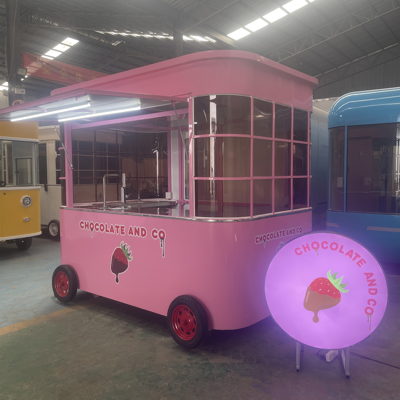 Mobiele koffie melk thee soja melk vers sap groenten fruit salade wagen met 1