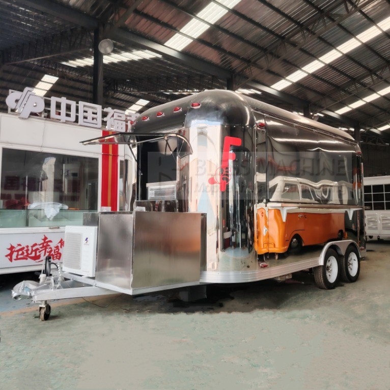 40 km/uur Mobiele verkooptrailer voor Snacks Fast Food Drinks IJs Cream Koffie Melk thee