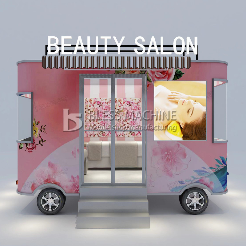 Mobiele salon in technologie met 4 wielen en afmetingen L420.00cm*W180.00cm*H230.00cm