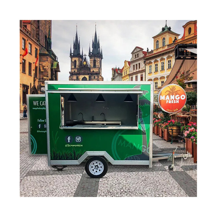 Gegalvaniseerde mobiele foodtruck-aanhangwagen met 110V/220V/380V spanning en tarwe-materiaal