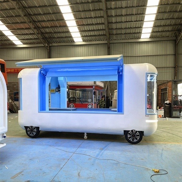 Goedgekeurde elektrische foodtruck Modieus mobiele straatkeuken Food Cart Op maat