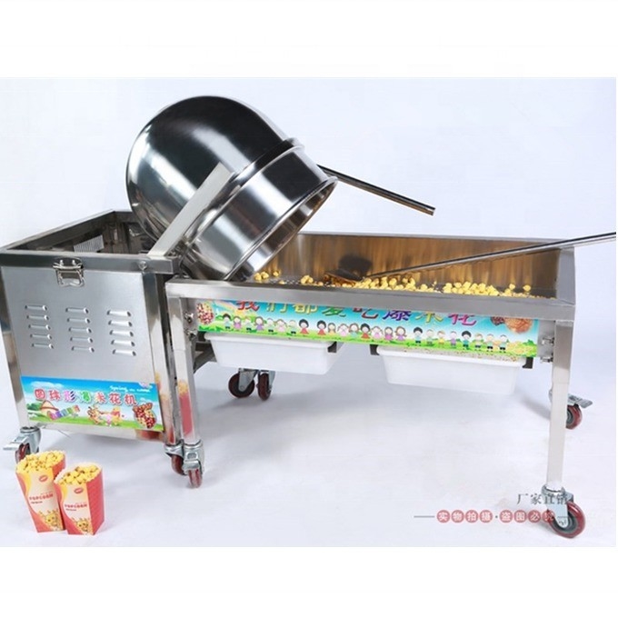 Materiaal 304 roestvrij staal karamel popcorn machine 15% energiebesparing op de beurs van Canton