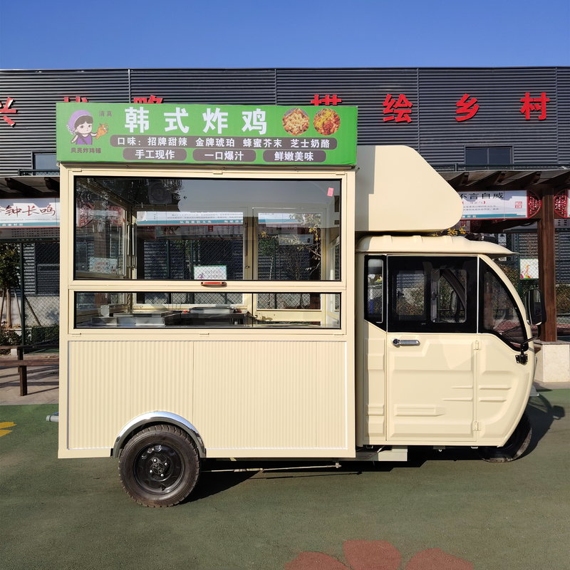 Multifunctionele 3.0kw elektrische driewieler voor mobiele fastfood drankjes en snacks verkoop