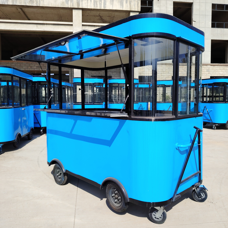Outlet Mobile Fast Food Cart voor Snacks Dranken IJs Koffie Melk Thee en Fruitsap