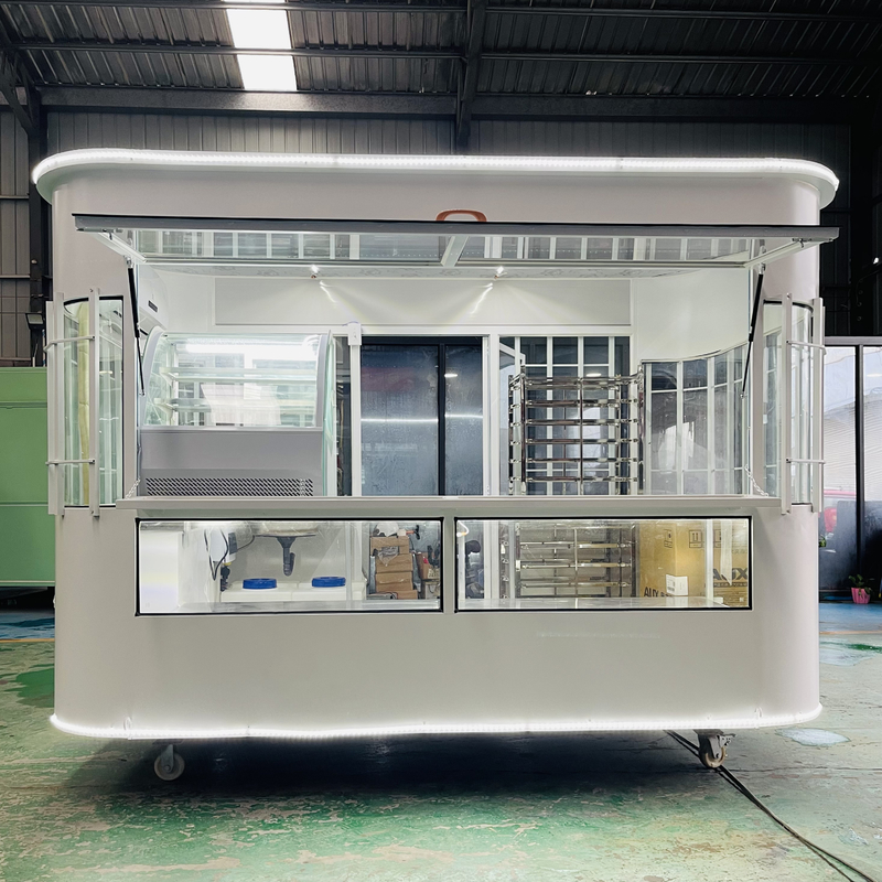 2023 Mobiele koffie melk thee soja melk vers sap groenten fruit salade auto trolley