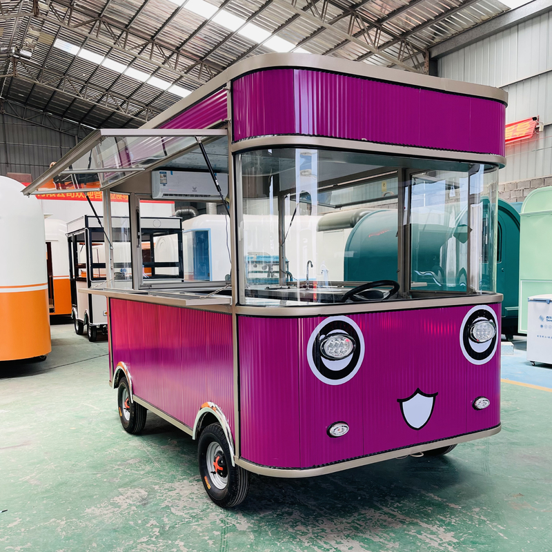Elektrische mobiele gebakken kip combo cola drank truck door ijs melk thee voedsel