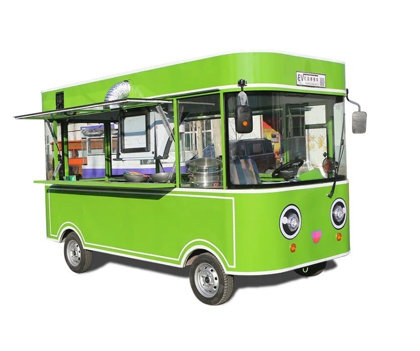 Outdoor fastfood karretjes Crepe food truck met snack mobiele keuken kookapparatuur