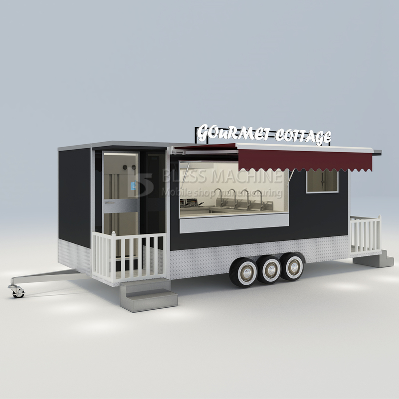 Gemakkelijk uitgerust Mobil House Cottage Food Snack Tow Trailer met toilet en bed
