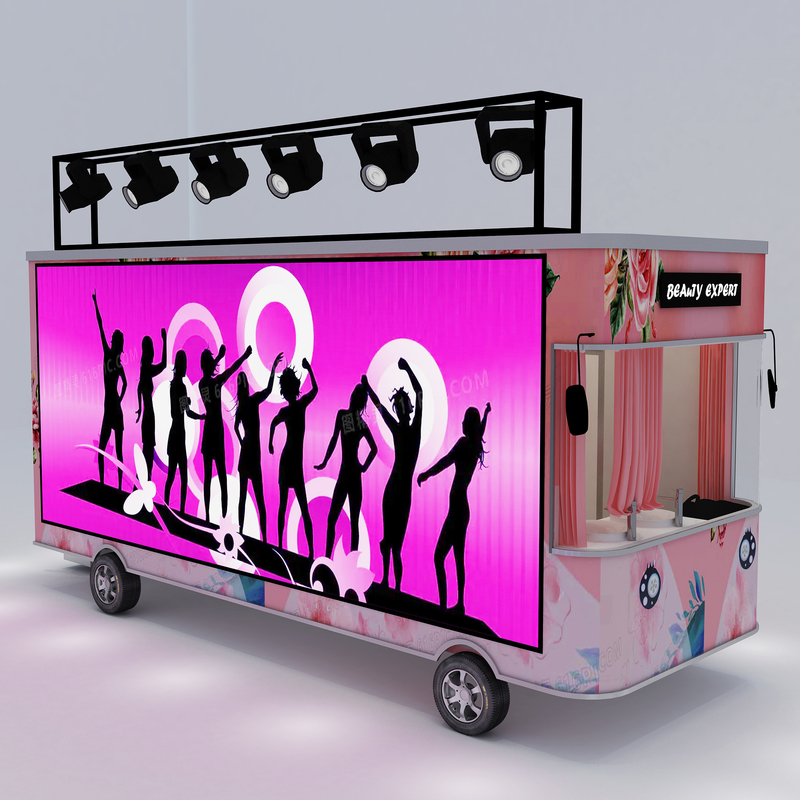 Outlet Electric Mobile T-show Kleding Schoenen Tas Schal Make-up Modellen Van Truck Trailer