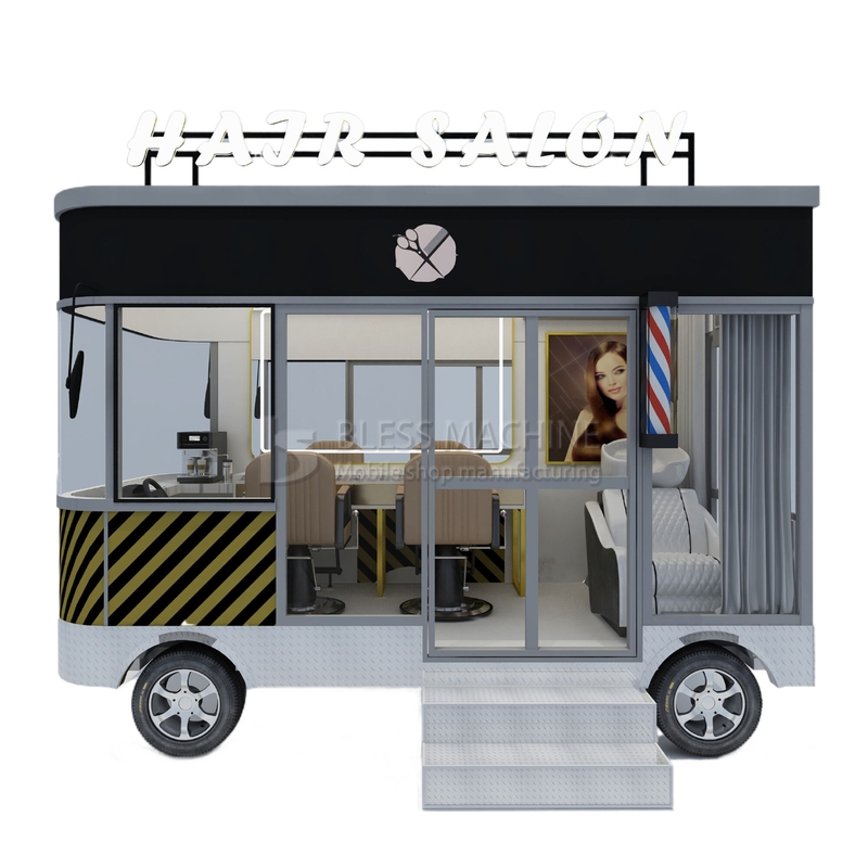 3.0kw Electric Mobile Haircut Salon Barber Shop Style Design Perm Van Truck Trailer Cart