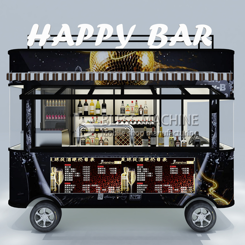 110v/220v Elektrische mobiele wijn cocktail drinkbar Van Truck Trailer Cart voor boerderijen 2022