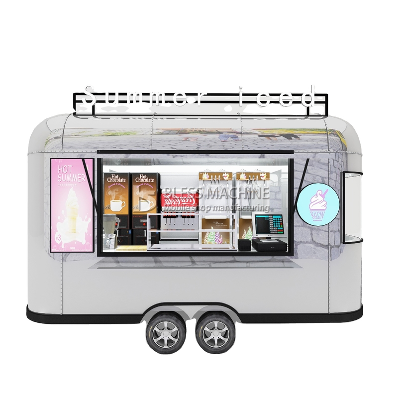 Outlet Mobiele ijsdrank Food Snack Van Trailer Boutique met 1000 kg capaciteit