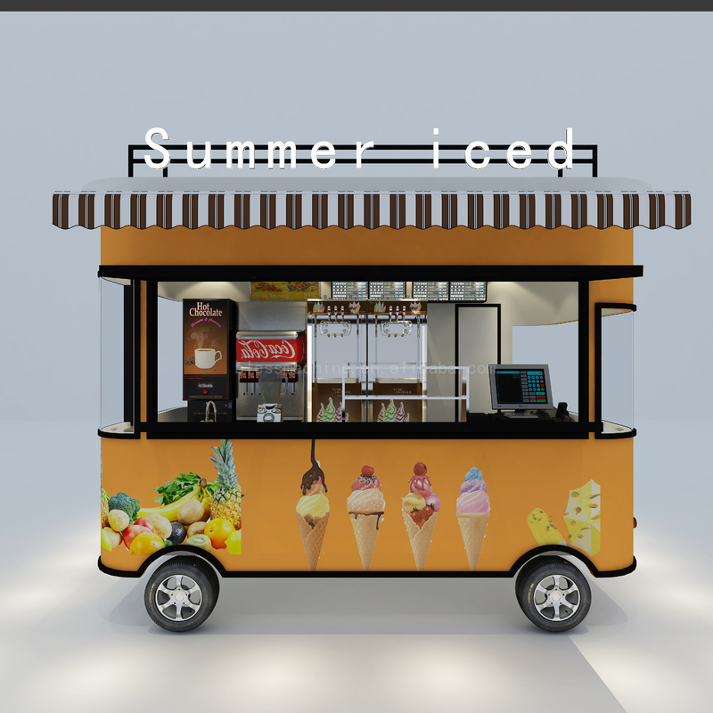 1000 kg elektrisch mobiel ijs koud drankje koffie melk thee bestelwagen voor zomer ijs