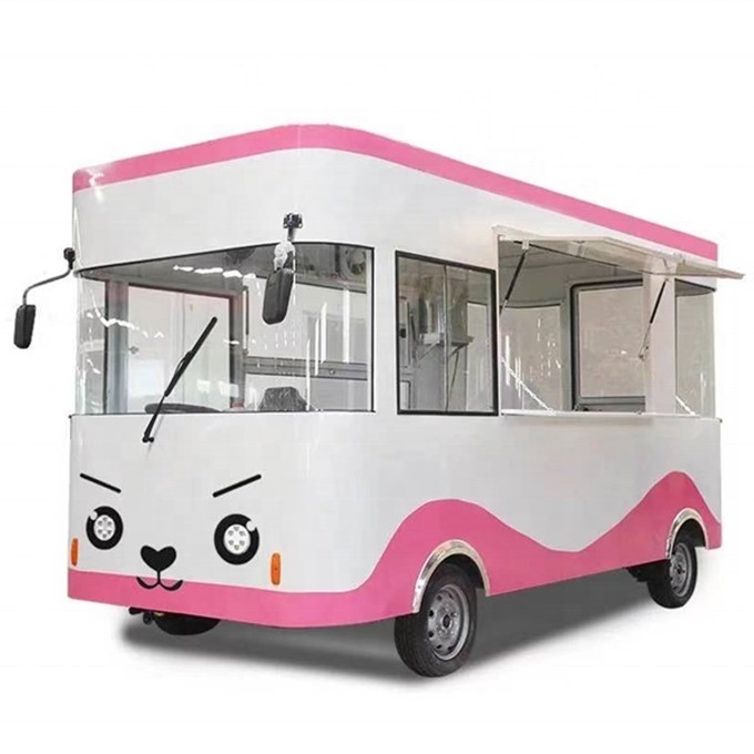 Multifunktioneel elektrisch vierwielig voedseltruck voor koude dranken melk thee en ijs